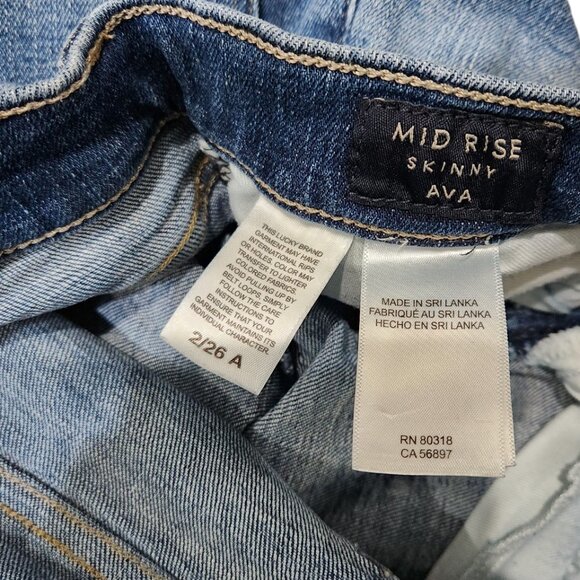 Lucky Brand Skinny Blue AVA Mid Rise Ankle Jeans 2/26A - Picture 8 of 9